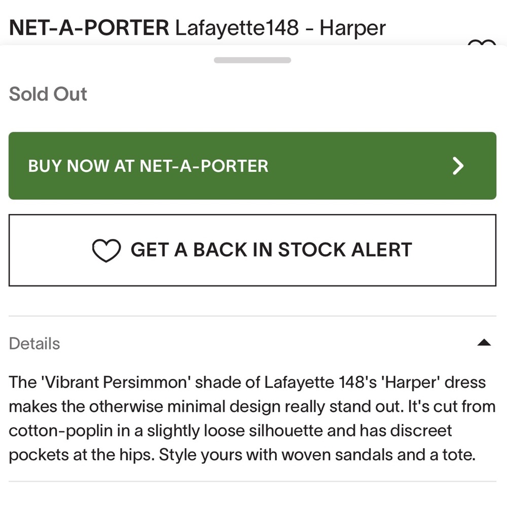 🧡NWT LAFAYETTE148NY HARPER COTTON POPLIN DRESS IN VIBRANT PERSIMMON SIZE L - Picture 8 of 13